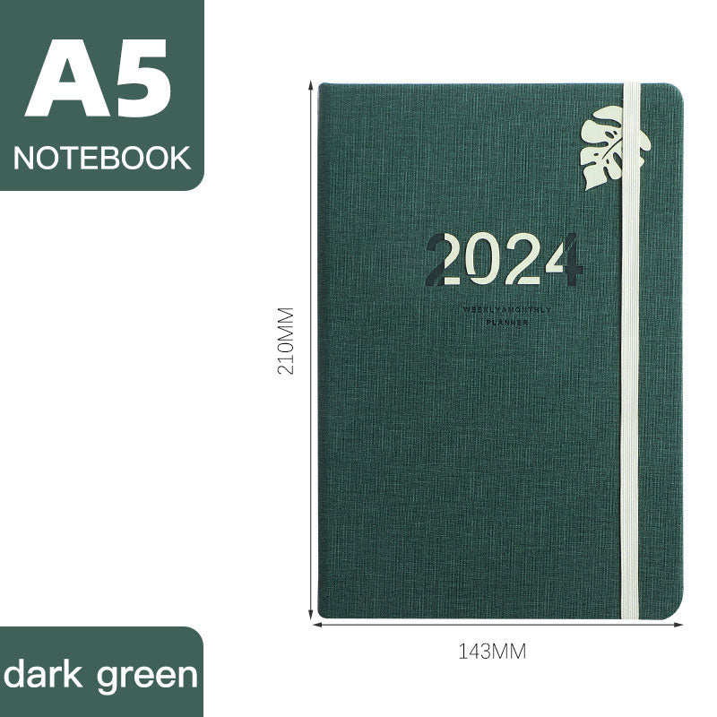 2024 Daily Planner A5 Notebook Weekly Monthly Bullet Journal
