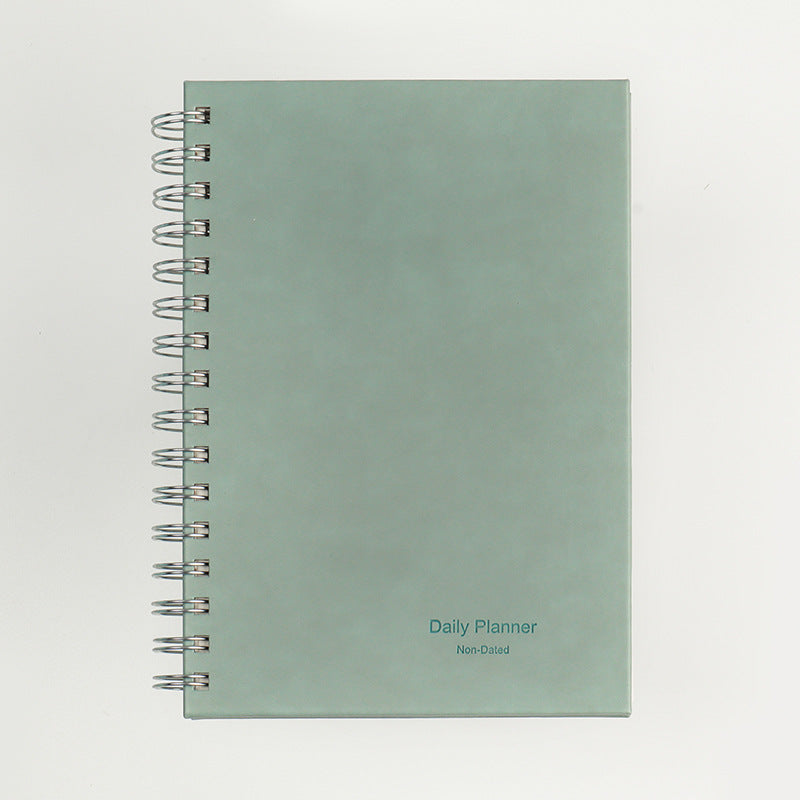 2024 Daily Planner Non-Dated Coil Notebook A5 Bullet Journal Grey