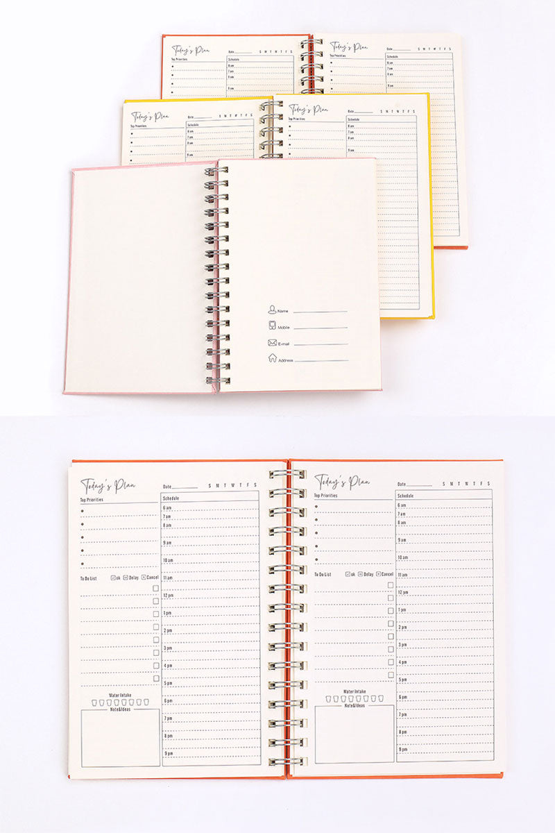 2024 Daily Planner Non-Dated Coil Notebook A5 Bullet Journal