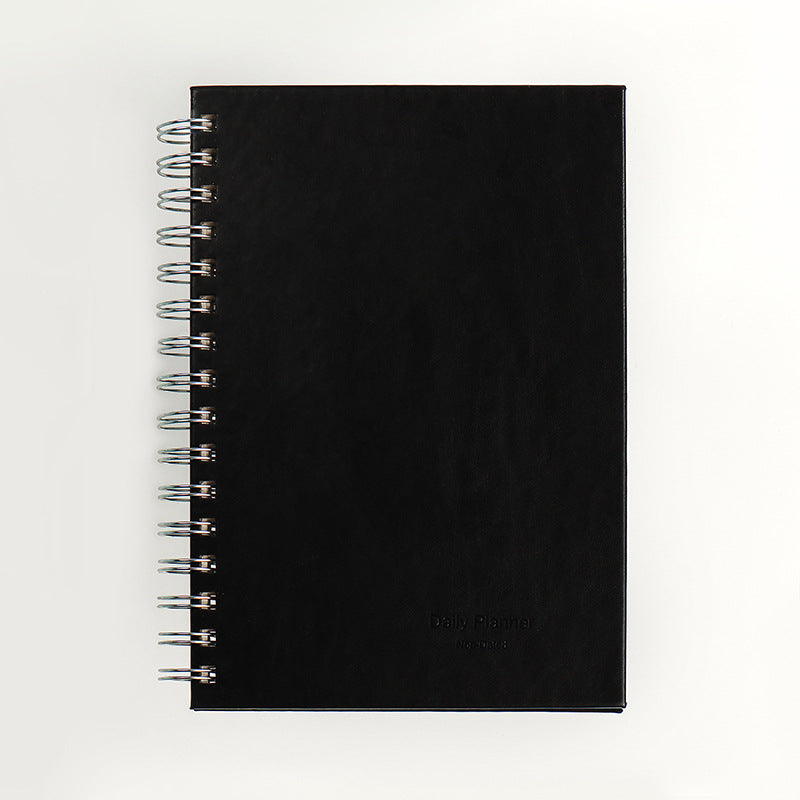 2024 Daily Planner Non-Dated Coil Notebook A5 Bullet Journal Black