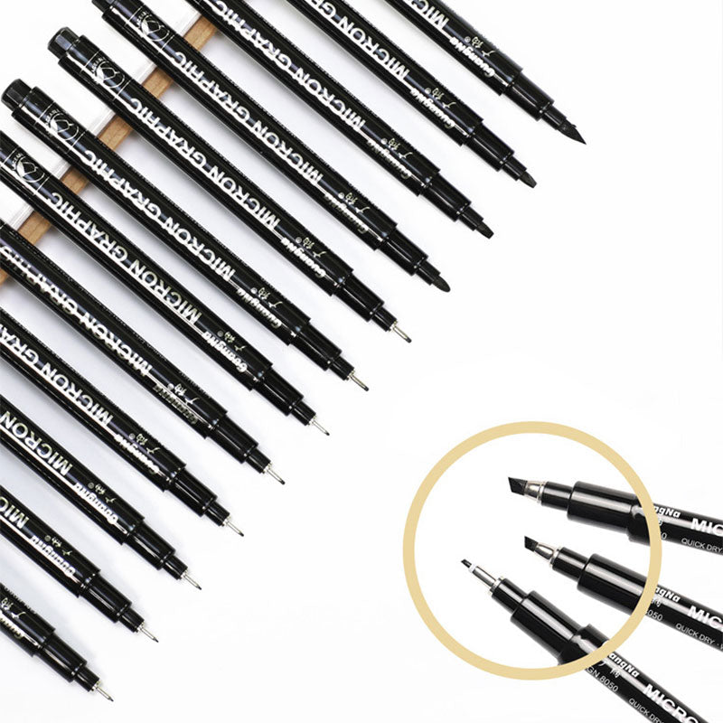 Black Fineliner Pen 0.05-3mm Pigment Liner 15 Nib Types