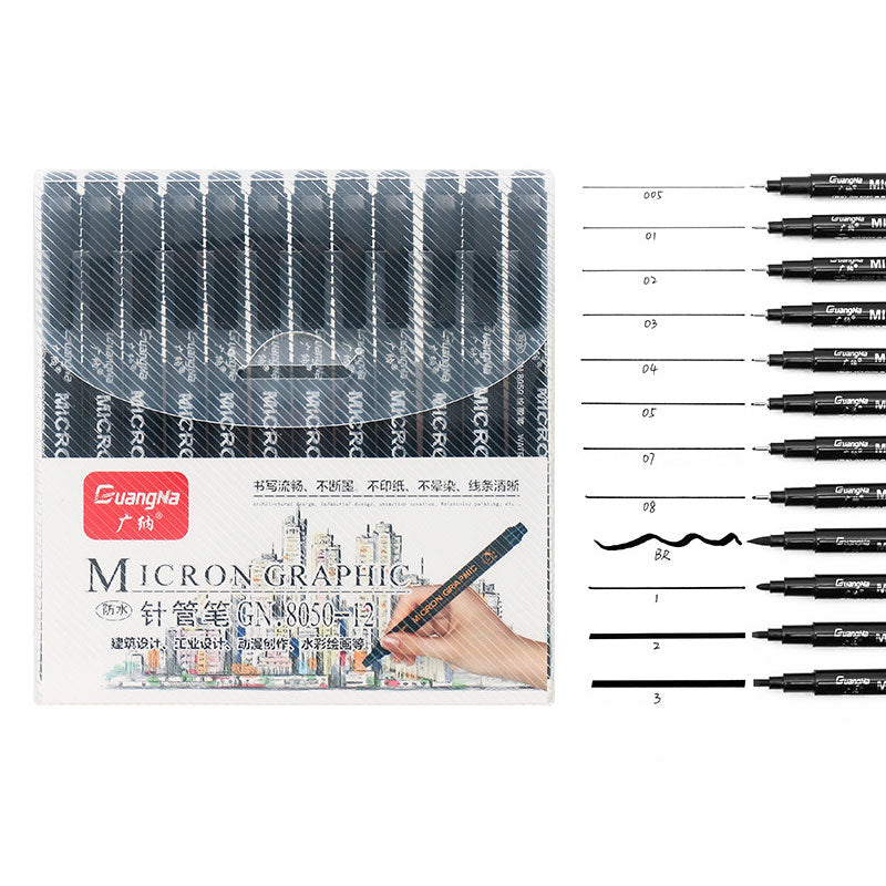 Black Fineliner Pen 0.05-3mm Pigment Liner 15 Nib Types