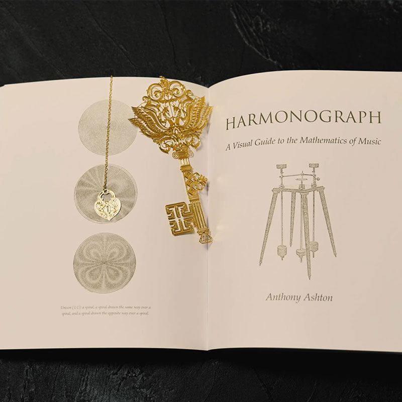 Key of Destiny Bookmark Brass Metal Hollow Design Gift Box