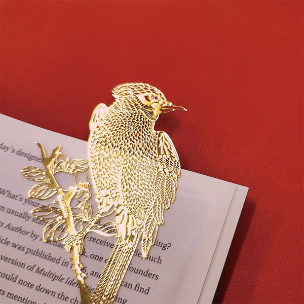 Paradise Flycatcher Bird Brass Metal Hollow Bookmark Creative Design