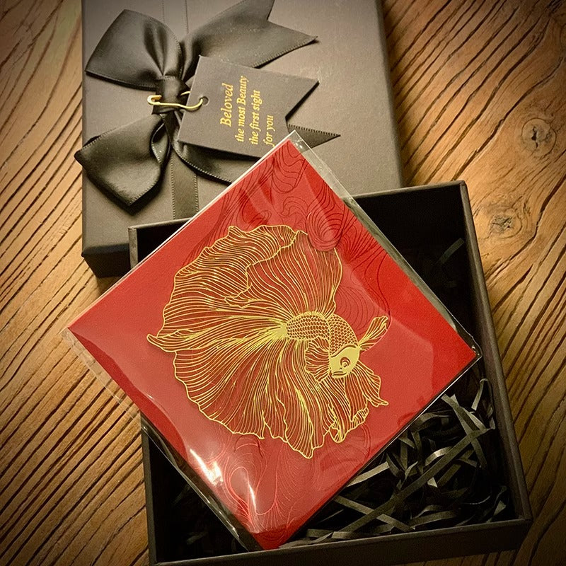Rumble Fish Rose Gold Brass Metal Hollow Bookmark Gift Box
