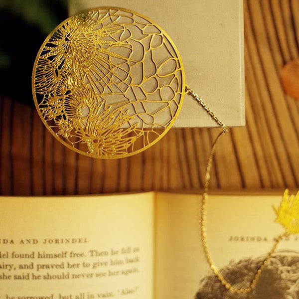 Sea Anemone Brass Metal Hollow Bookmark Original Design