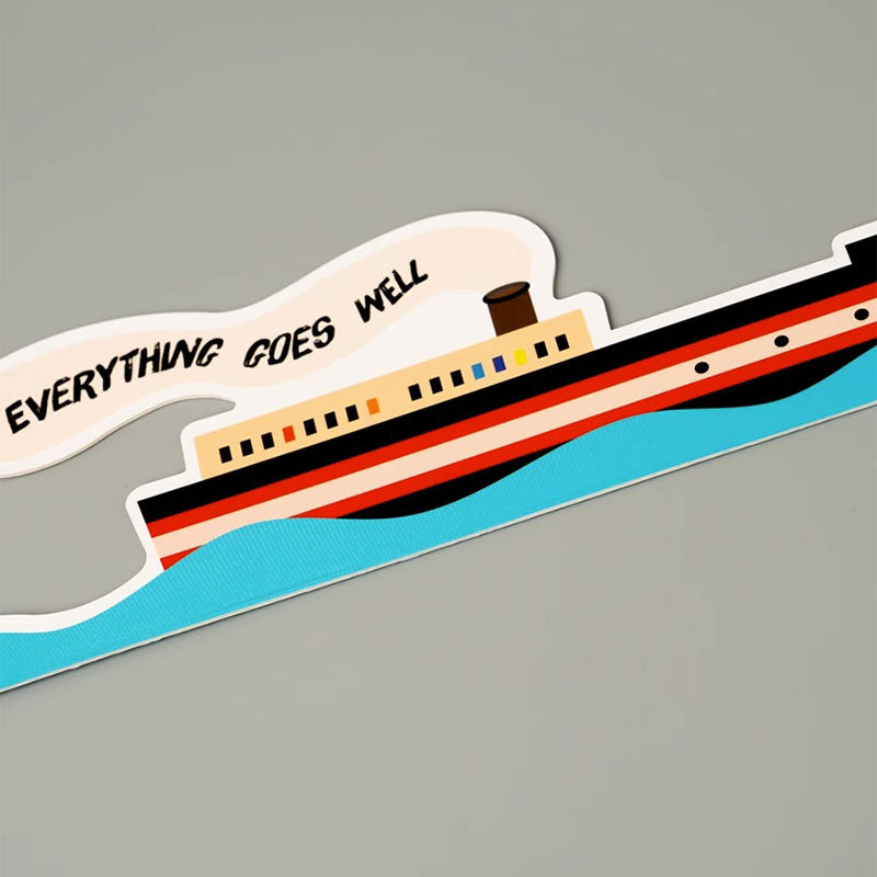 Ship Bookmark Colorful Extra Thick Paper Hard Card