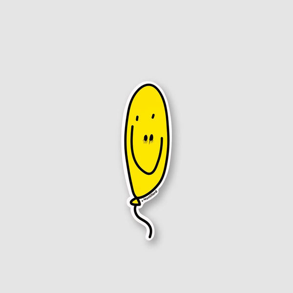 Smiley Face Balloon Bookmark Yellow Extra Thick Paper Hard Card