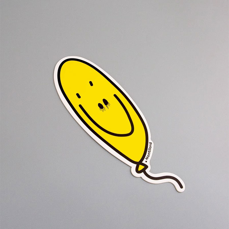 Smiley Face Balloon Bookmark Yellow Extra Thick Paper Hard Card