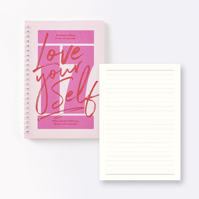 17 Pink Bullet Journal A5 Hard Cover Lined Coil Notebook