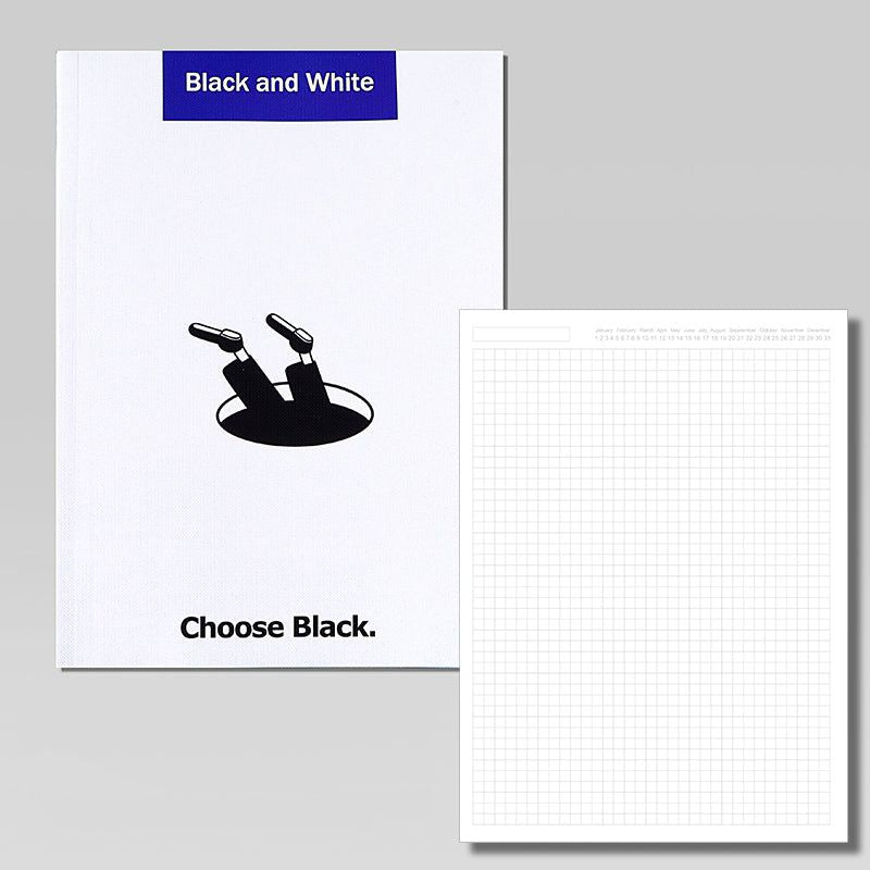 Black Bullet Journal B5 Cornell Lined Grid Blank Notebook Paperback