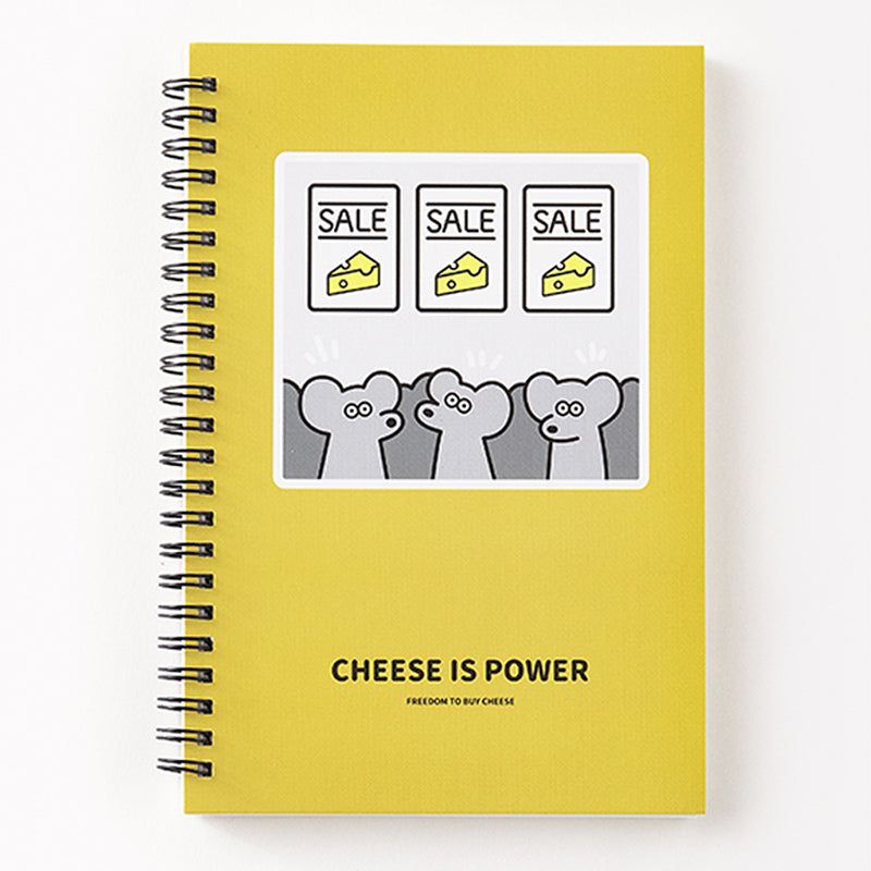 CHEESE Bullet Journal A5 Cornell Lined Coil Notebook Hard Cover