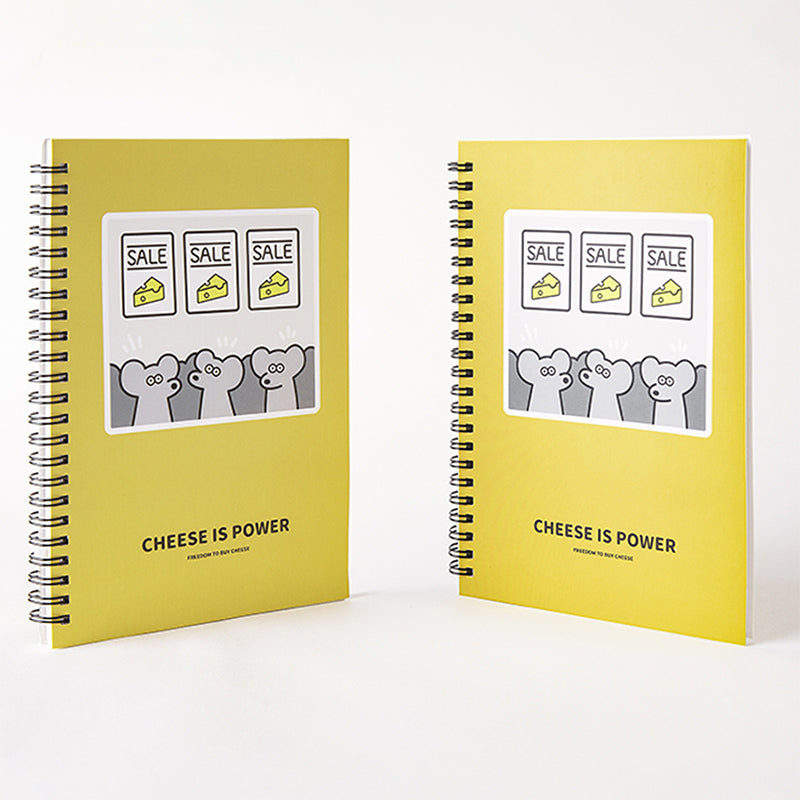 CHEESE Bullet Journal A5 Cornell Lined Coil Notebook Hard Cover