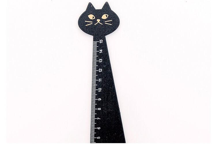 Cat Ruler Bookmark Wood