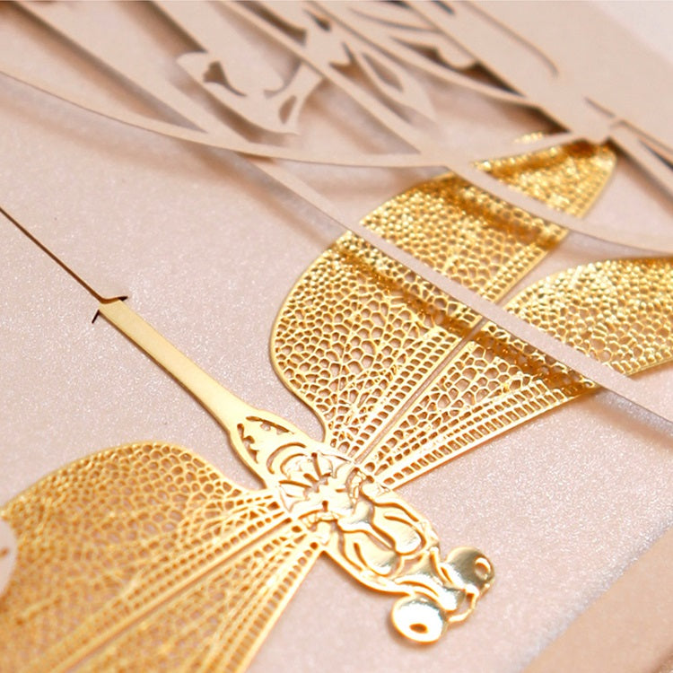 Dragonfly Metal Hollow Bookmark 18K Gold Plated Brass Gift Box