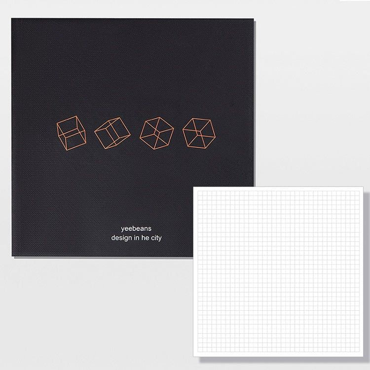 Four Cubes Square Notebook Grid Paperback Bullet Journal