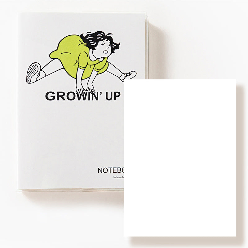 GROWIN' UP Notebook B6 Lined Grid Blank Bullet Journal Plastic Jacket