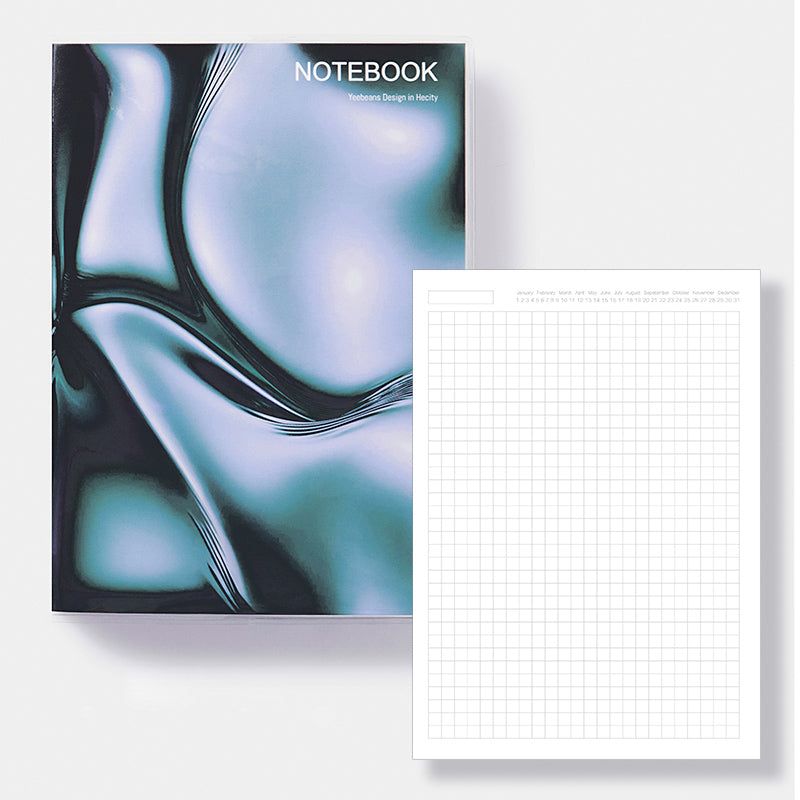 Glass Notebook B6 Lined Grid Blank Bullet Journal Plastic Jacket