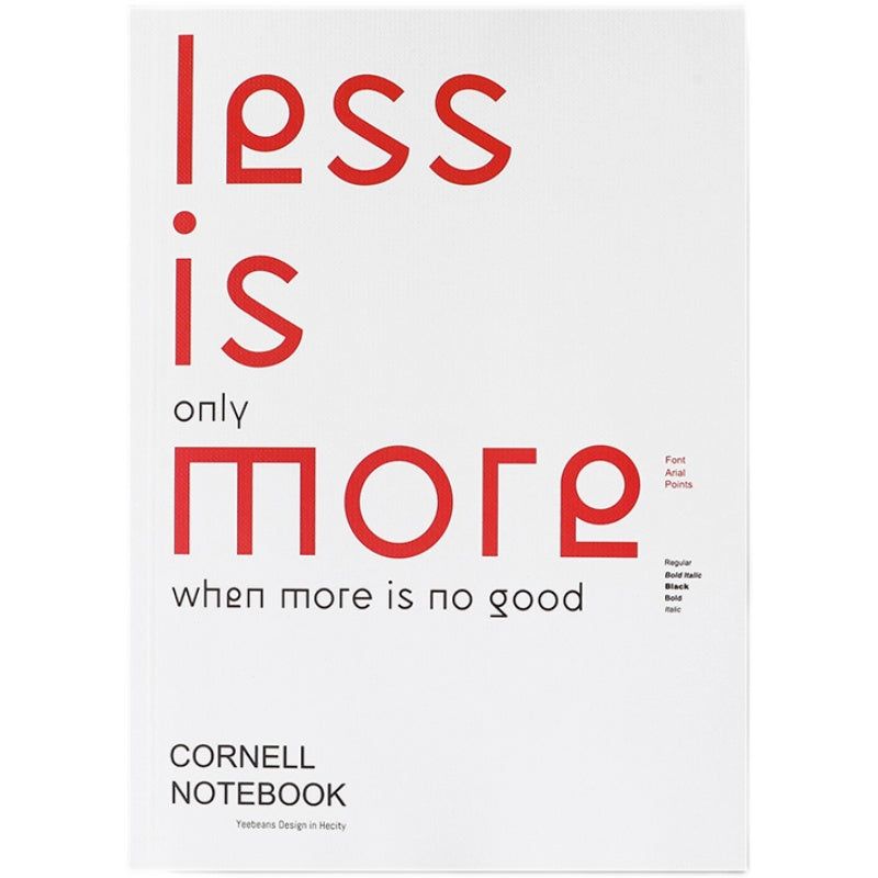 Less Cornell Lined Grid Blank Bullet Journal B5 Notebook Paperback