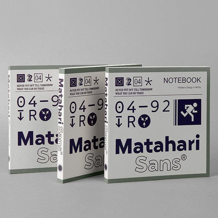 Matahari Sans Square Notebook Grid Paperback Bullet Journal
