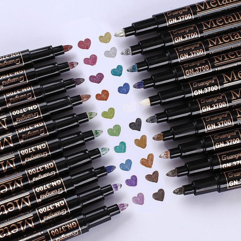 Metal Color Pen Metallic Color Pens Makers Drawing - Set of 12/20 Colors