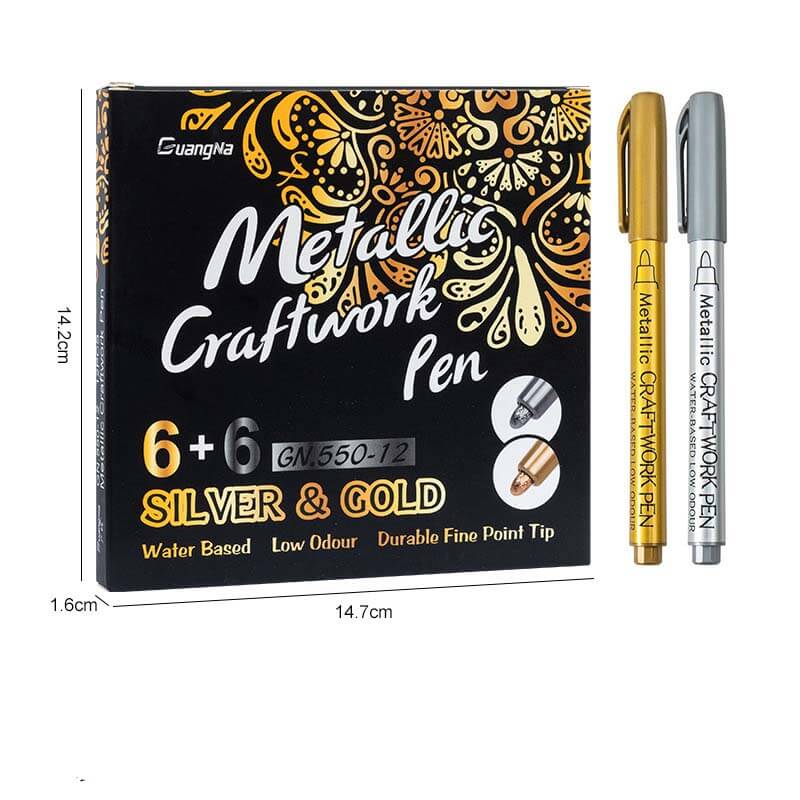 Golden & Silver Metallic Marker Craftwork Pen Set – MyKawaiiCrate