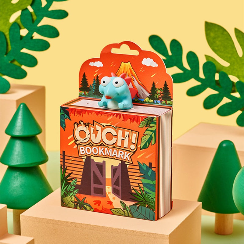 Ouch Lovely Funny Dinosaurs 3D PVC Bookmark Gift Box
