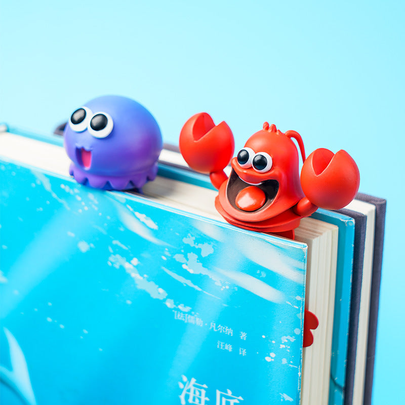 Ouch Lovely Funny Sea Aniamls 3D PVC Bookmark Gift Box