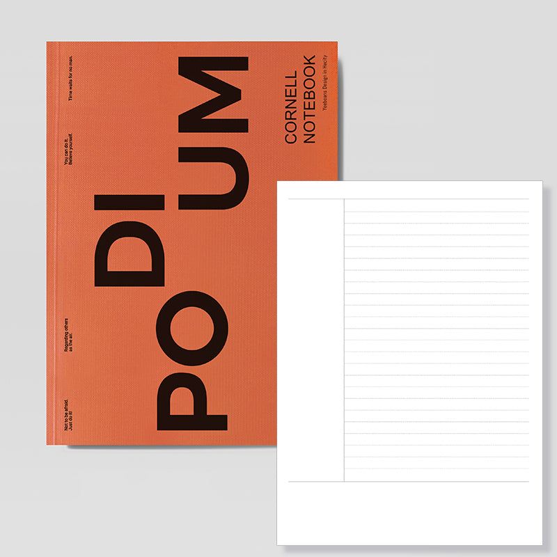 PODIUM Notebook B5 Cornell Lined Grid Blank Bullet Journal Paperback