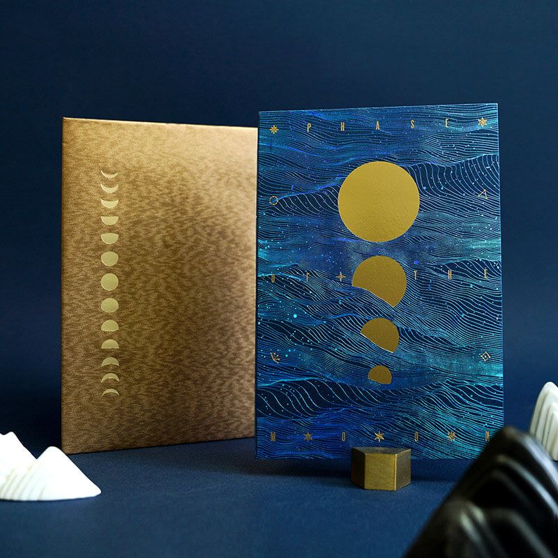 Phase of the Moon Over the Sea Greeting Card