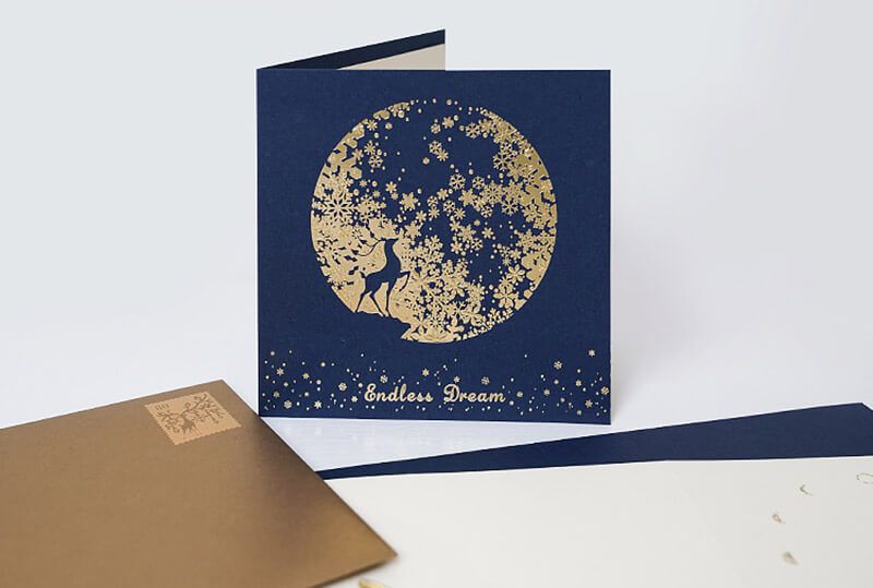 Blue Moon Elk Christmas Greeting Card