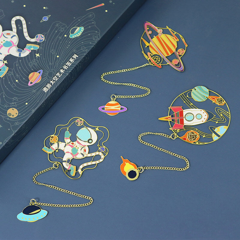 Space Travel Metal Hollow Bookmark